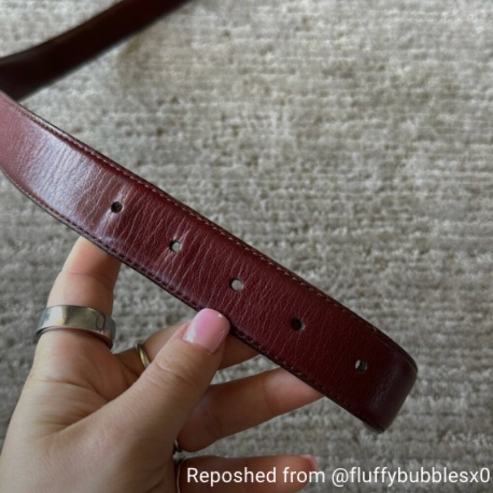 Vintage YSL Burgundy Leather Belt - Picture 7 of 9